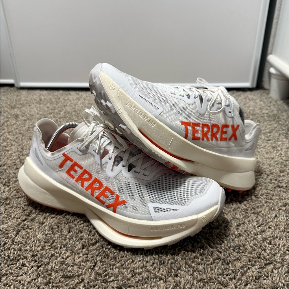 adidas Terrex Trail Running Shoes White with Orange Accents - Picture 2 of 8